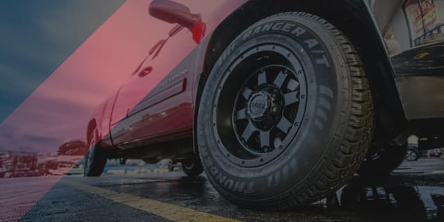 Valid with on 4 select Thunderer Tires, use promo code THUNDERER20MAY2025 at checkout.